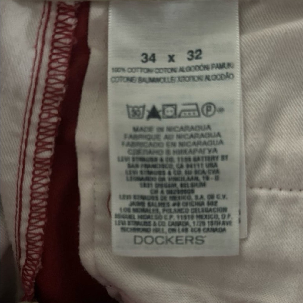 Alabama Roll Tide Dockers Crimson Red Kaki/Chino Pants Men’s Size 34x32 - Picture 8 of 8